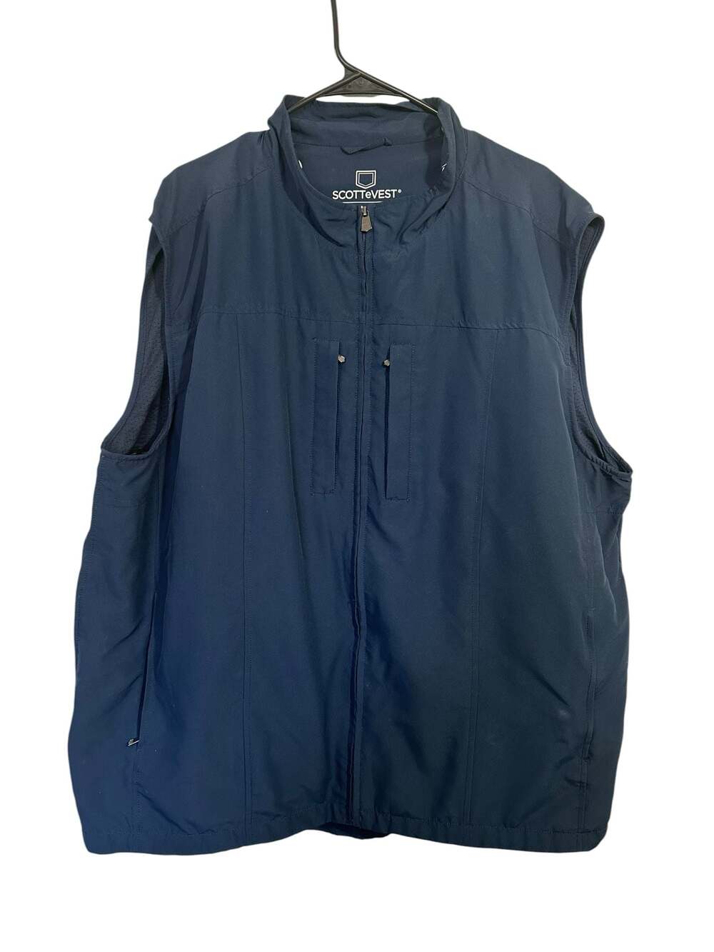 SCOTTeVEST Men's Navy Blue RFID Travel Utility Vest Multi-Pocket TEC Technology